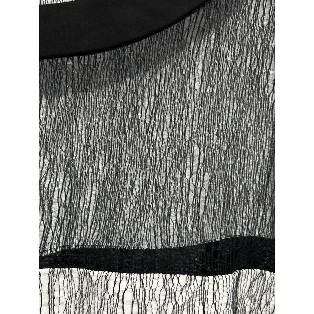 Zara Women’s White Black Floral Lace Sheer Top Upper Neck Zip Up Dress Size L - Picture 14 of 14